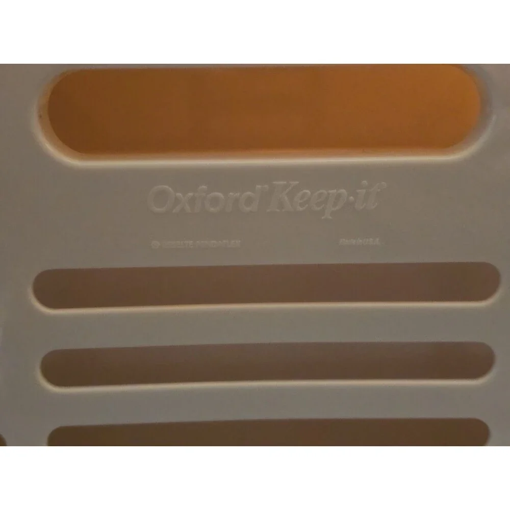 Vtg 80s Oxford Keep-it Stackable File Drawer Box Esselte Pendaflex Rare Beige...
